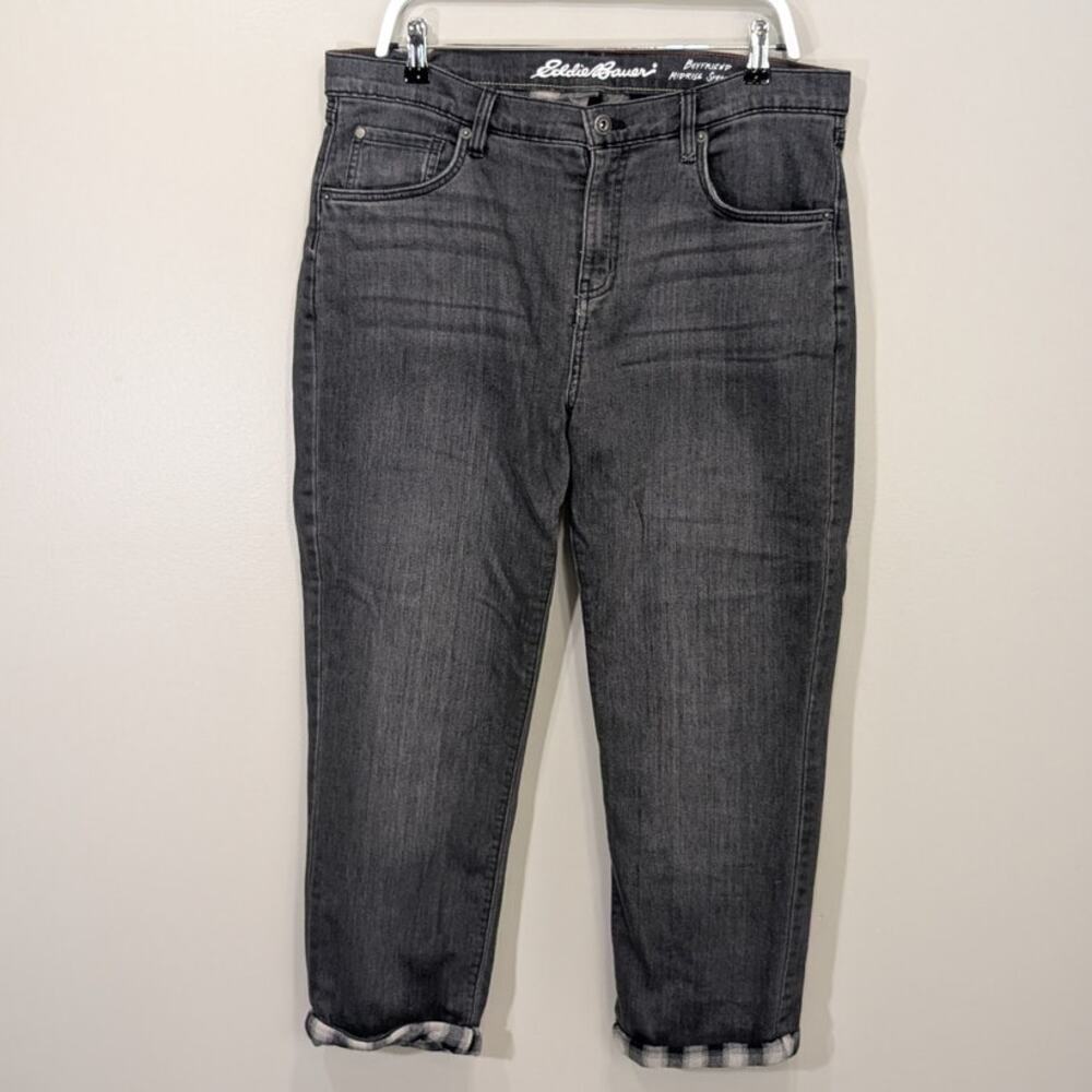 Eddie Bauer Fleece Lined Jeans Boyfriend Straight Outdoor Camping - Size 10